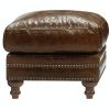 Living Room * | Wholesale Leather Italia Butler Brown Leather Ottoman 1669-2239-005507 At Woodstock Furniture & Mattress Outlet