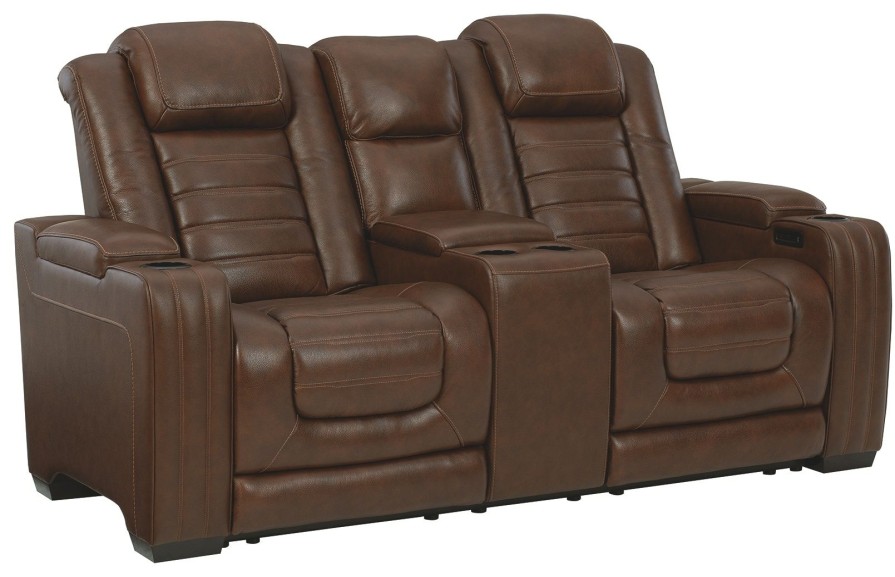 Living Room * | Best Quality Signature Design By Ashley Backtrack Chocolate Power Reclining Loveseat With Console U2800418 At Woodstock Furniture & Mattress Outlet