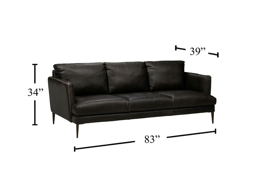 Living Room * | Cheap Soft Line America Waco Gray Leather Sofa 7494-003 At Woodstock Furniture & Mattress Outlet