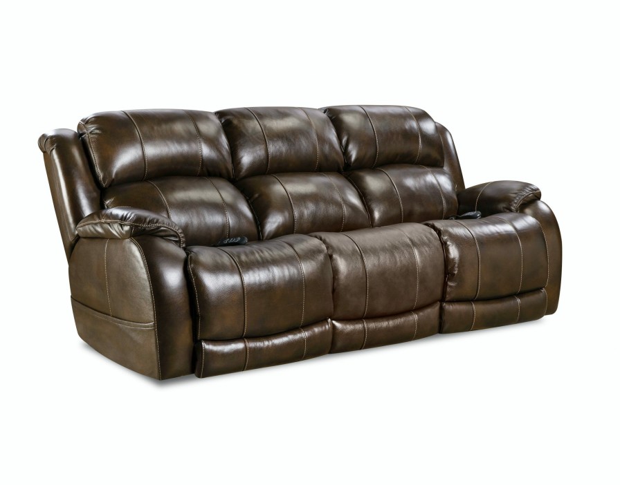 Living Room * | Sale Online Homestretch Palmer Walnut Leather Power Reclining Sofa By Homestretch 170-37-21 At Woodstock Furniture & Mattress Outlet