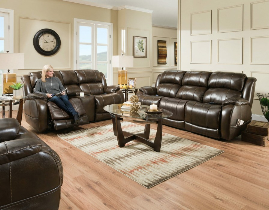 Living Room * | Sale Online Homestretch Palmer Walnut Leather Power Reclining Sofa By Homestretch 170-37-21 At Woodstock Furniture & Mattress Outlet