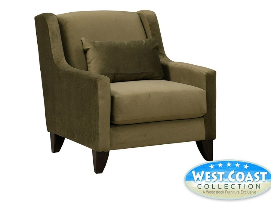 Living Room * | Exquisite Gifts West Coast Collection Kale Steeple Army Green Accent Chair Kalaccch Steeple Army Green At Woodstock Furniture & Mattress Outlet