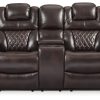 Living Room * | Best Choice Signature Design By Ashley Warnerton Chocolate Power Reclining Loveseat With Console 7540718 At Woodstock Furniture & Mattress Outlet