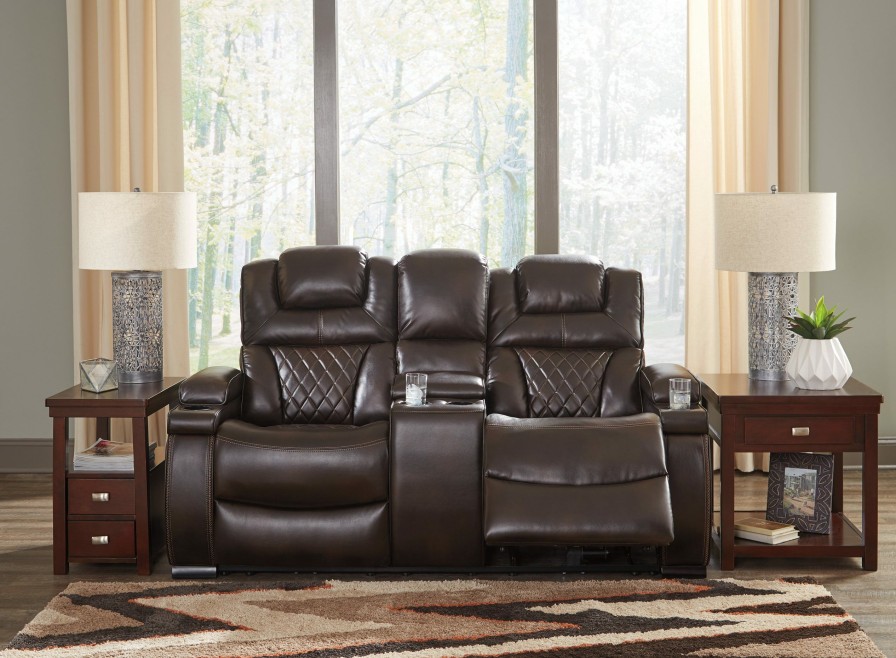 Living Room * | Best Choice Signature Design By Ashley Warnerton Chocolate Power Reclining Loveseat With Console 7540718 At Woodstock Furniture & Mattress Outlet