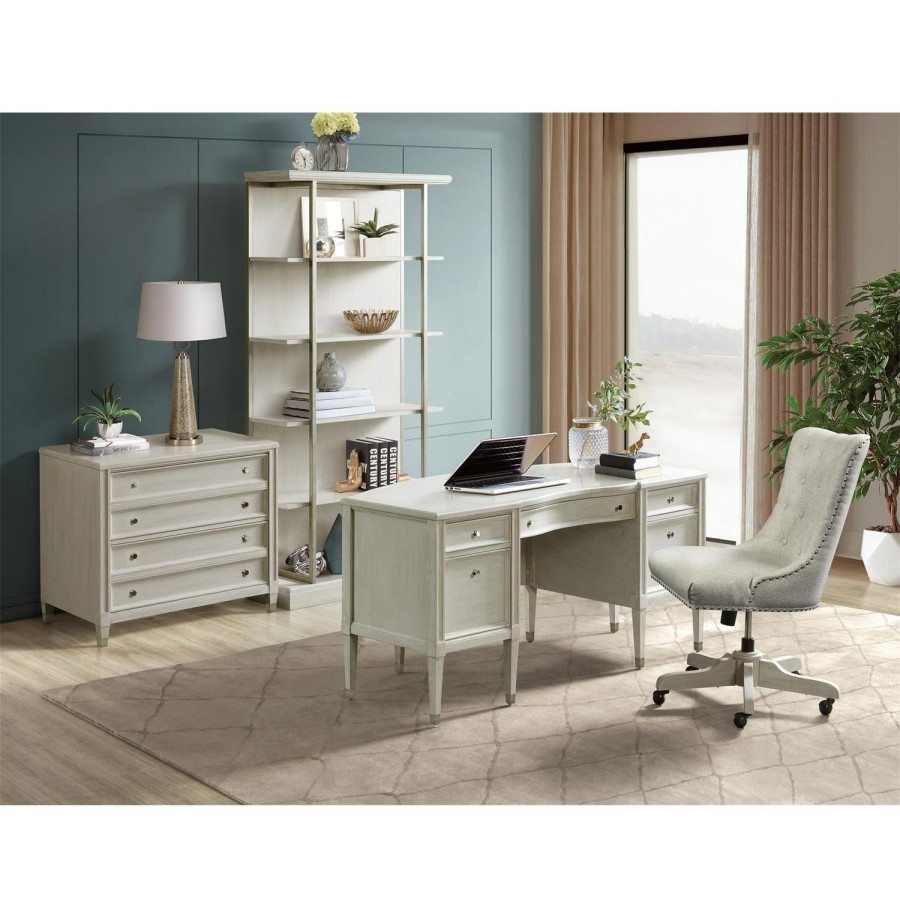 Home Office * | Top Selling Riverside Maisie Executive Desk Champagne 50230 At Woodstock Furniture & Mattress Outlet