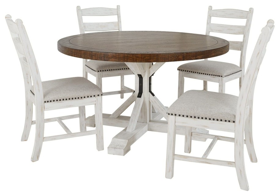 Dining Room * | Crazy Deals Signature Design By Ashley Valebeck 5-Piece Dining Package Round Table & 4 Chairs D546 At Woodstock Furniture & Mattress Outlet