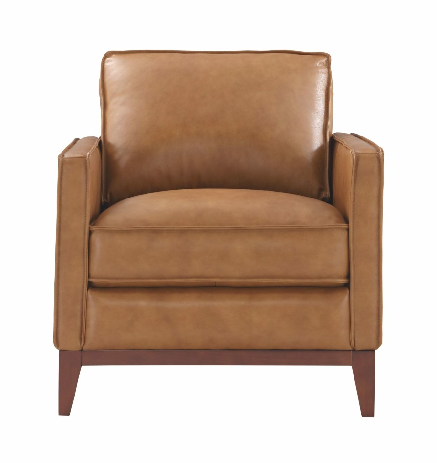 Living Room * | Crazy Deals Leather Italia Newport Camel Leather Chair 1669-6394-01177137 At Woodstock Furniture & Mattress Outlet