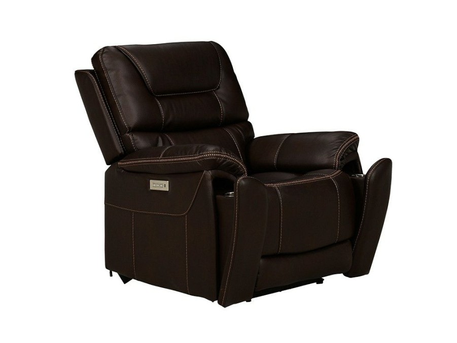 Living Room * | Excellent Woodstock Select Drake Walnut Triple Power 1R Recliner W/ Headrest & Lumbar H634-4-3Pzg-F382 At Woodstock Furniture & Mattress Outlet