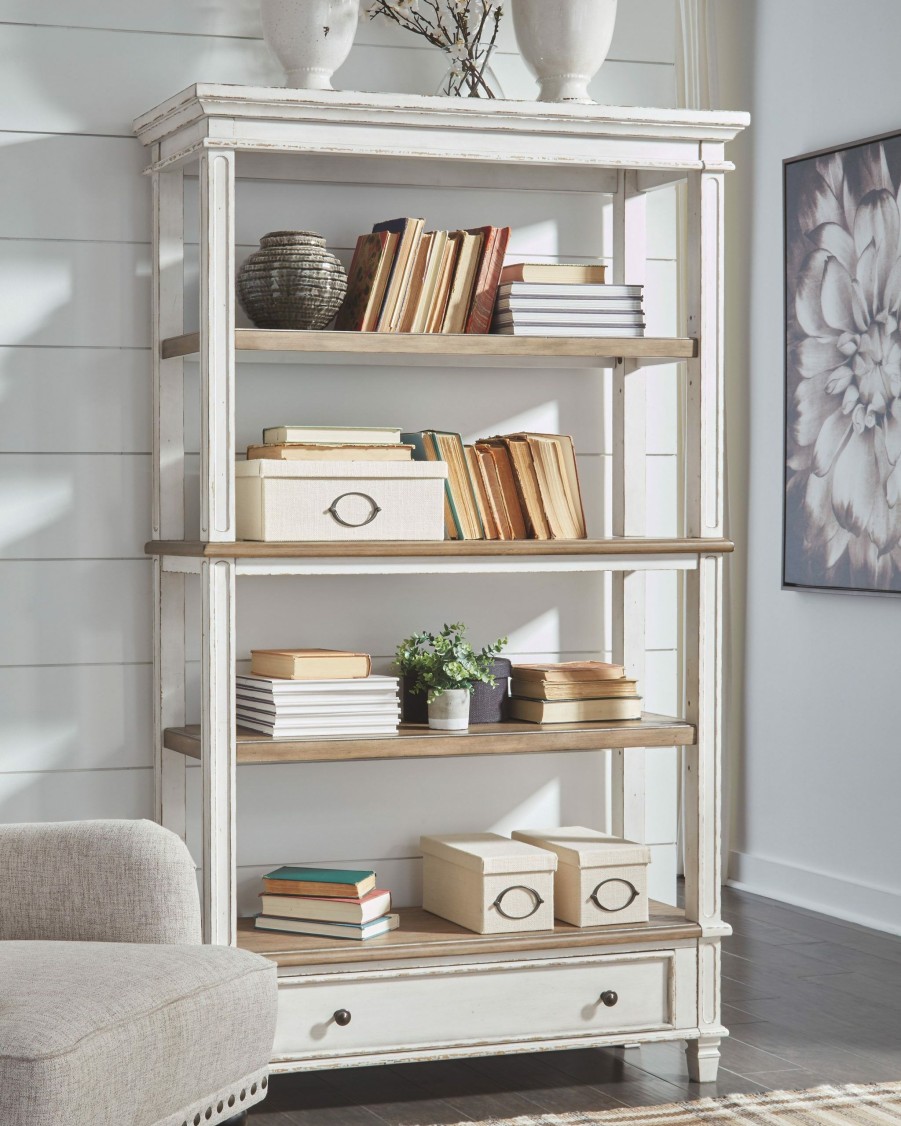 Home Office * | Outlet Signature Design By Ashley Realyn 75"H Bookcase H743-70 At Woodstock Furniture & Mattress Outlet