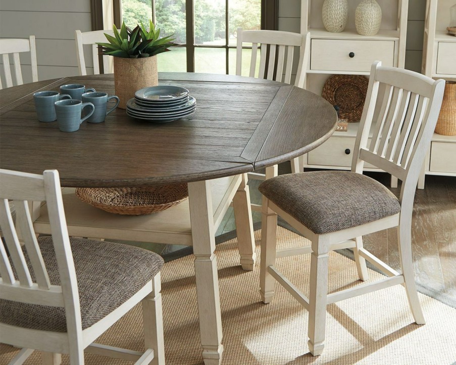 Dining Room * | Bargain Sale Signature Design By Ashley Bolanburg Counter Height Round Dining Room Drop Leaf Table D647-13 At Woodstock Furniture & Mattress Outlet