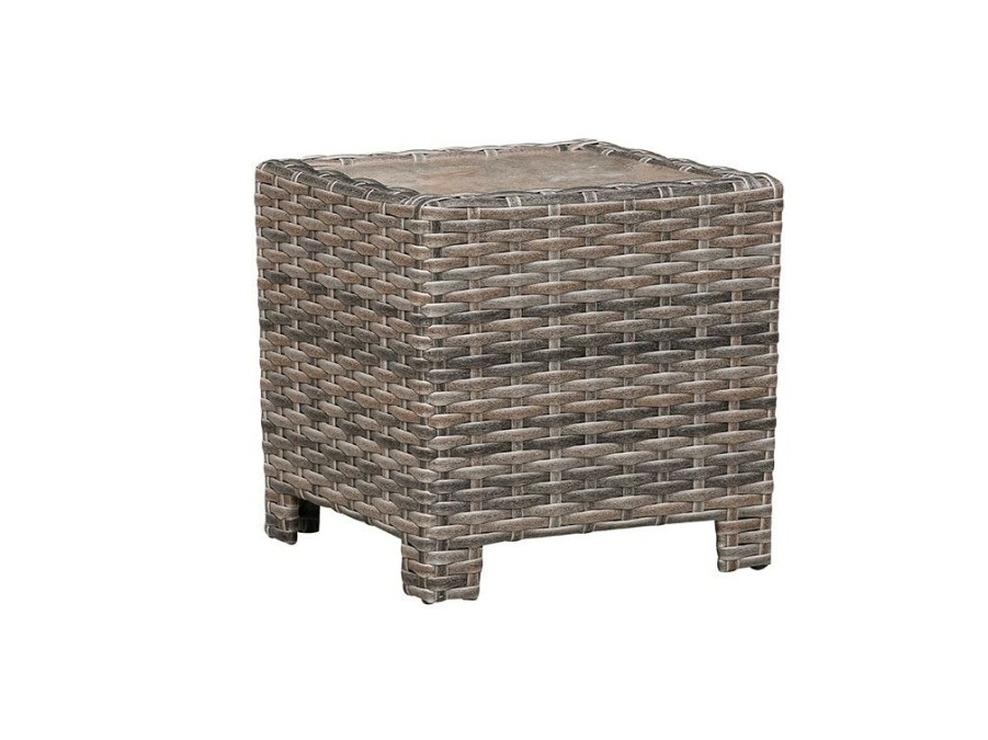 Outdoor Furniture * | Outlet Erwin & Sons Cast Silver Outdoor End Table W/Porcelain Tile Top Es5123B-Et At Woodstock Furniture & Mattress Outlet