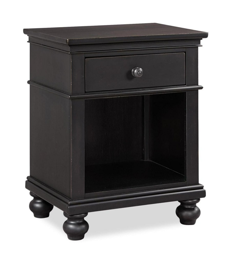 Bedroom * | Cut Price Aspenhome Oxford Black 1 Drawer Nightstand I07-451N-Blk At Woodstock Furniture & Mattress Outlet