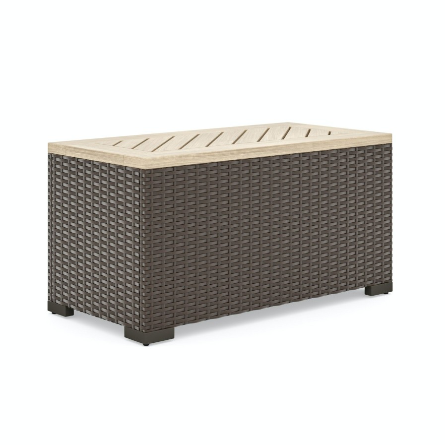 Outdoor Furniture * | Cut Price Homestyles Palm Springs Brown Outdoor Storage Table 6800-23 At Woodstock Furniture & Mattress Outlet