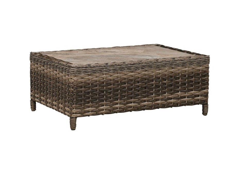 Outdoor Furniture * | Cut Price Erwin & Sons Outdoor Resin Wicker Coffee Table W/Porcelain Tile Top Es5130-Ct At Woodstock Furniture & Mattress Outlet