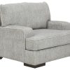 Living Room * | Discount Store Benchcraft Mercado Pewter Oversized Chair & 1/2 8460423 At Woodstock Furniture & Mattress Outlet