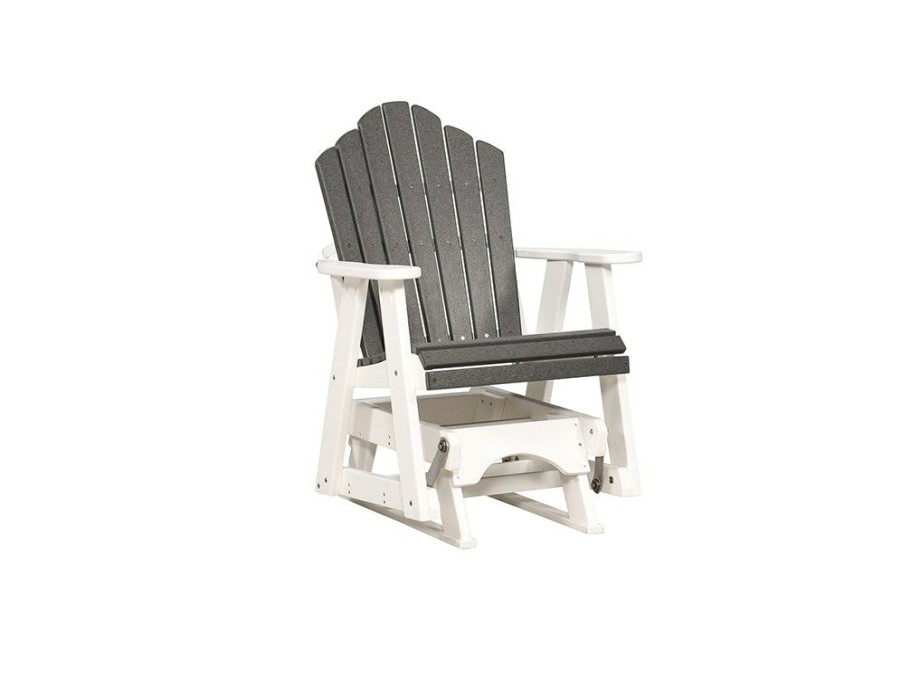 Outdoor Furniture * | Crazy Deals Tru180 Scallop Back White Slate 2 ?Straight Outdoor Adirondack Glider Gl0002-S Ws At Woodstock Furniture & Mattress Outlet