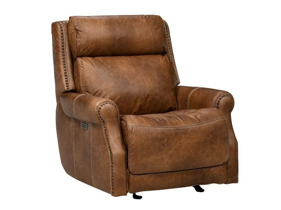 Living Room * | Reliable Quality Simon Li Vesuvius Taupe Leather Power Glider Recliner M204-31U-00-Vs0E-03 At Woodstock Furniture & Mattress Outlet