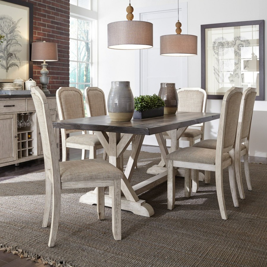 Dining Room * | New Liberty Furniture Willowrun 7 Piece Trestle Table Set By Liberty 619-Dr-7Trs At Woodstock Furniture & Mattress Outlet