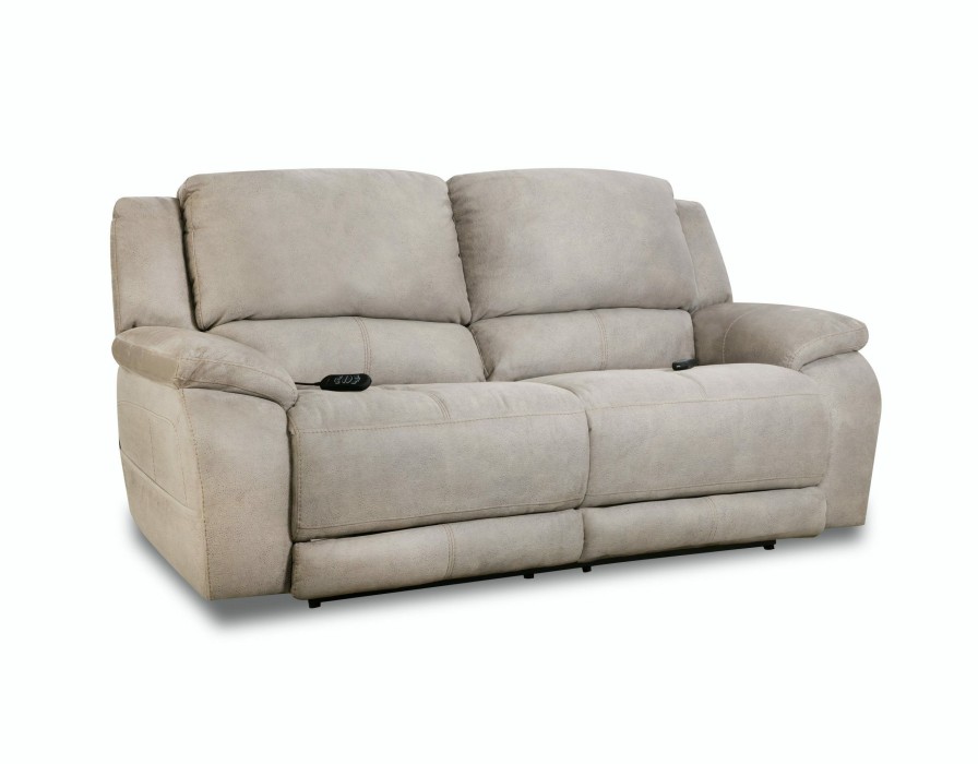 Living Room * | Cut Price Homestretch Nickel Double Power Reclining Sofa 187-37-17 At Woodstock Furniture & Mattress Outlet