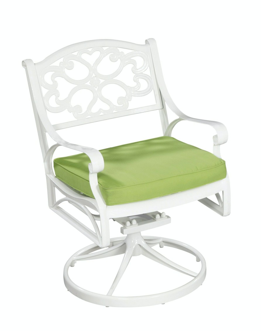 Outdoor Furniture * | Online Store Homestyles Sanibel White Outdoor Swivel Rocking Chair W/Cushion 6652-53C At Woodstock Furniture & Mattress Outlet