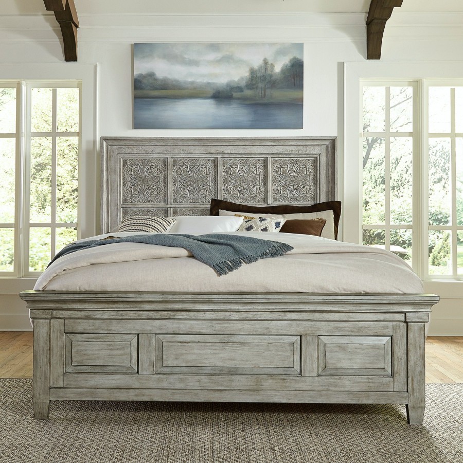 Bedroom * | Discount Store Liberty Furniture Heartland Carved Decorative King Panel Bed 824-Br-Okpb At Woodstock Furniture & Mattress Outlet