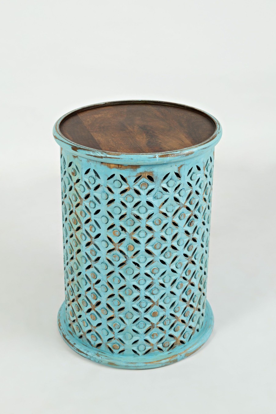 Living Room * | Top Sellers Jofran Turquoise Drum Accent Table 1730-17Trq At Woodstock Furniture & Mattress Outlet