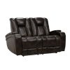 Living Room * | Online Store Man Wah Coffee Leather Power Reclining Loveseat With Power Headrest X99990Hm-L2-2Eh-L 357447C# At Woodstock Furniture & Mattress Outlet