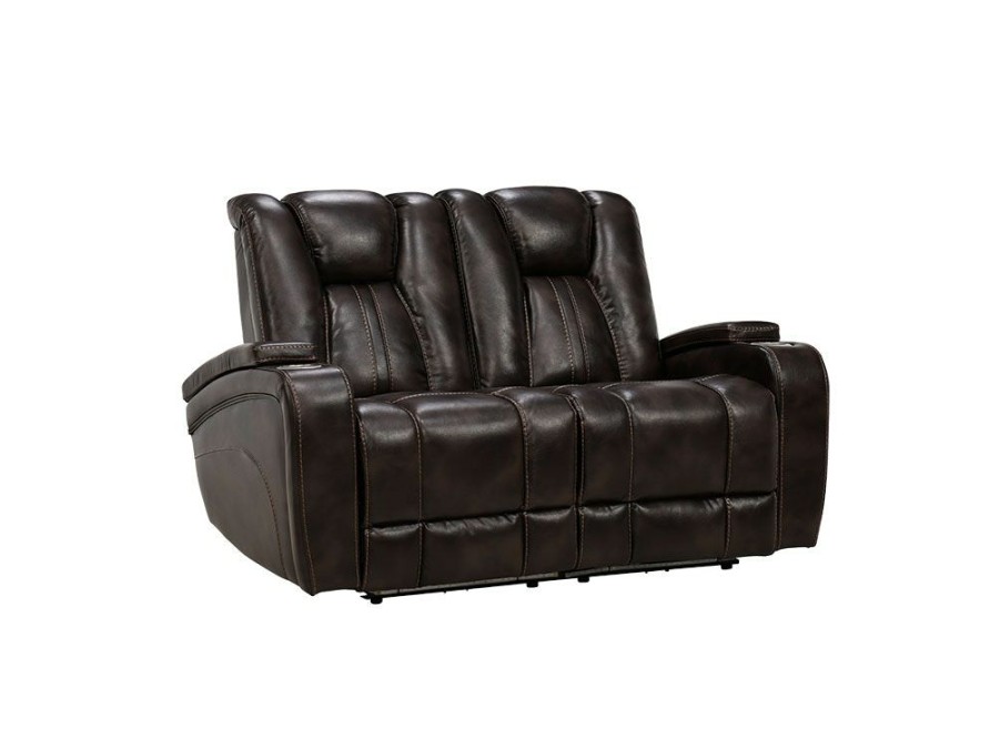 Living Room * | Online Store Man Wah Coffee Leather Power Reclining Loveseat With Power Headrest X99990Hm-L2-2Eh-L 357447C# At Woodstock Furniture & Mattress Outlet