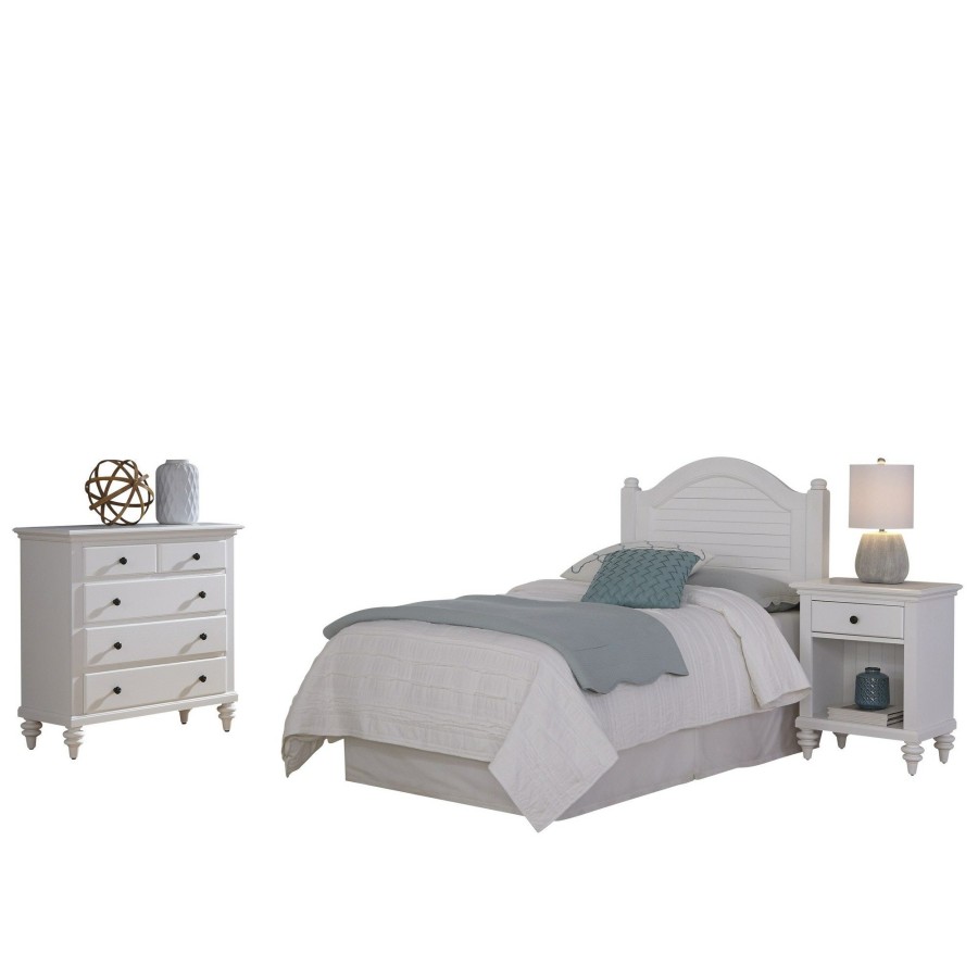 Bedroom * | Cheaper Homestyles Bermuda White Twin Headboard, Nightstand And Chest Set 5543-4016 At Woodstock Furniture & Mattress Outlet