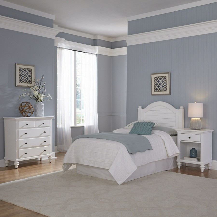 Bedroom * | Cheaper Homestyles Bermuda White Twin Headboard, Nightstand And Chest Set 5543-4016 At Woodstock Furniture & Mattress Outlet