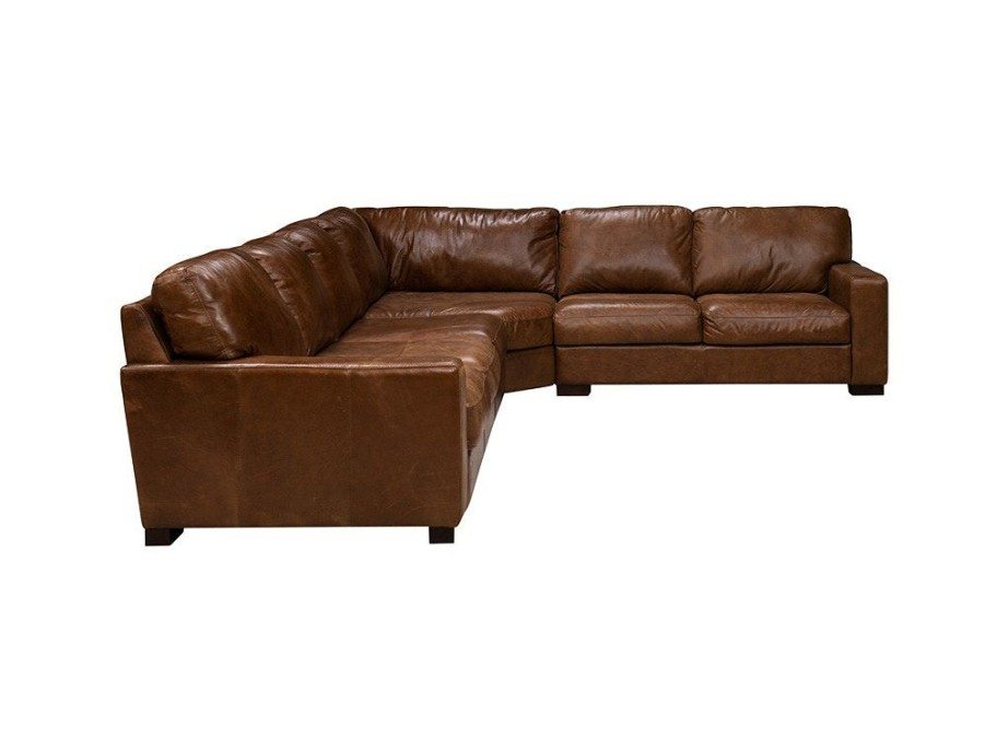 Living Room * | Excellent Soft Line America Splendor Chestnut 4 Piece Leather Sectional 7003 At Woodstock Furniture & Mattress Outlet