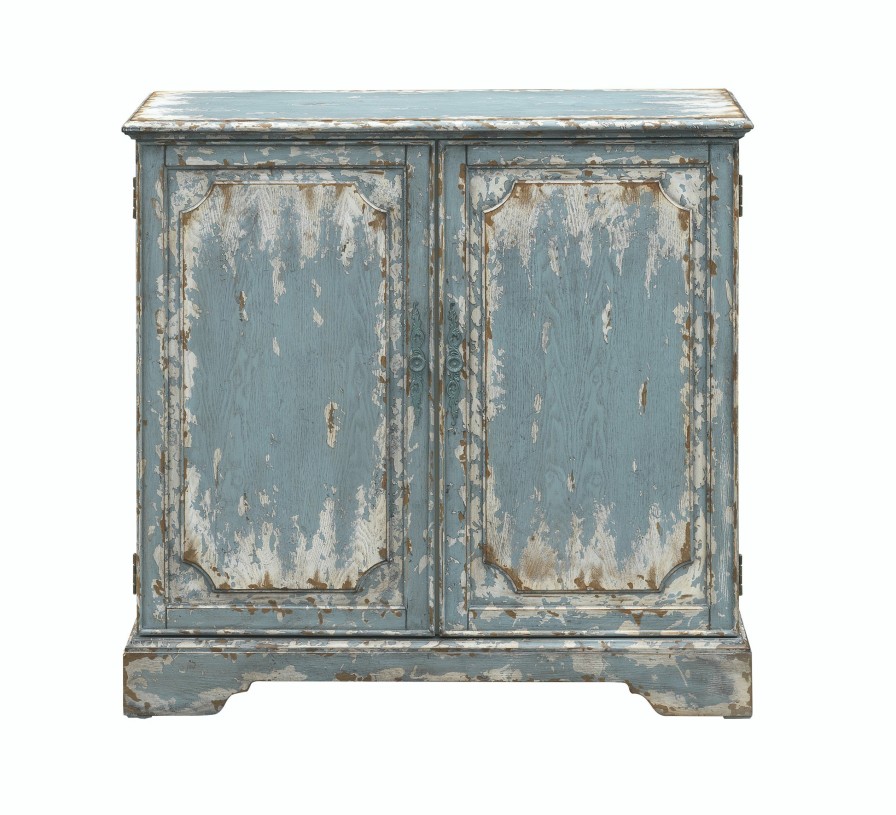 Living Room * | Special Coast2Coast Home Bleu Distressed Finish 2 Door Console Cabinet 40295 At Woodstock Furniture & Mattress Outlet