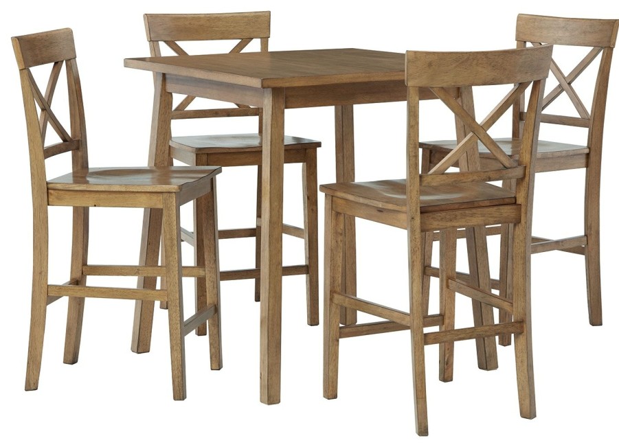 Dining Room * | Featured Signature Design By Ashley Shully 5-Piece Counter Height Dining Set Pkg012080 At Woodstock Furniture & Mattress Outlet