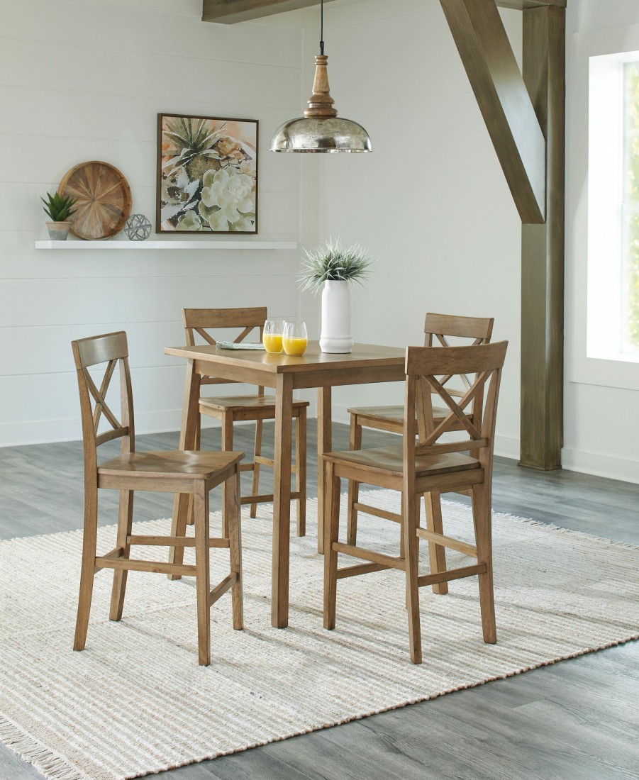 Dining Room * | Featured Signature Design By Ashley Shully 5-Piece Counter Height Dining Set Pkg012080 At Woodstock Furniture & Mattress Outlet