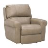 Living Room * | Low Price Catnapper Furniture Toretta Putty Leather Lay Flat Power Recliner 64570-7 At Woodstock Furniture & Mattress Outlet