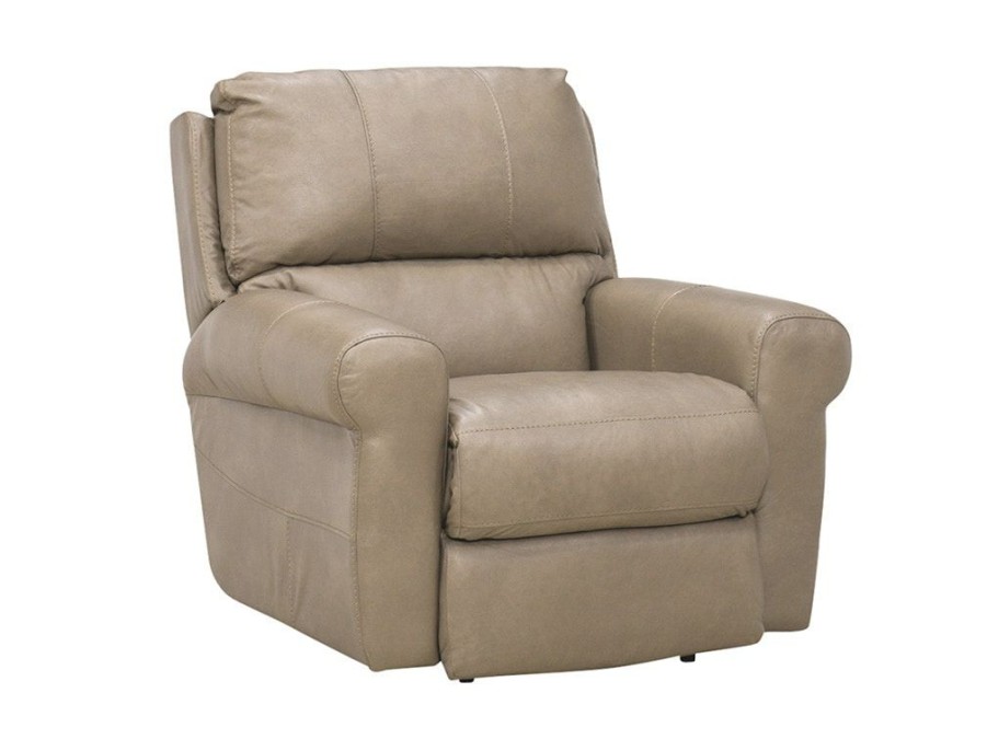 Living Room * | Low Price Catnapper Furniture Toretta Putty Leather Lay Flat Power Recliner 64570-7 At Woodstock Furniture & Mattress Outlet