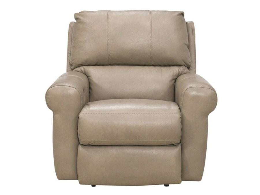 Living Room * | Low Price Catnapper Furniture Toretta Putty Leather Lay Flat Power Recliner 64570-7 At Woodstock Furniture & Mattress Outlet