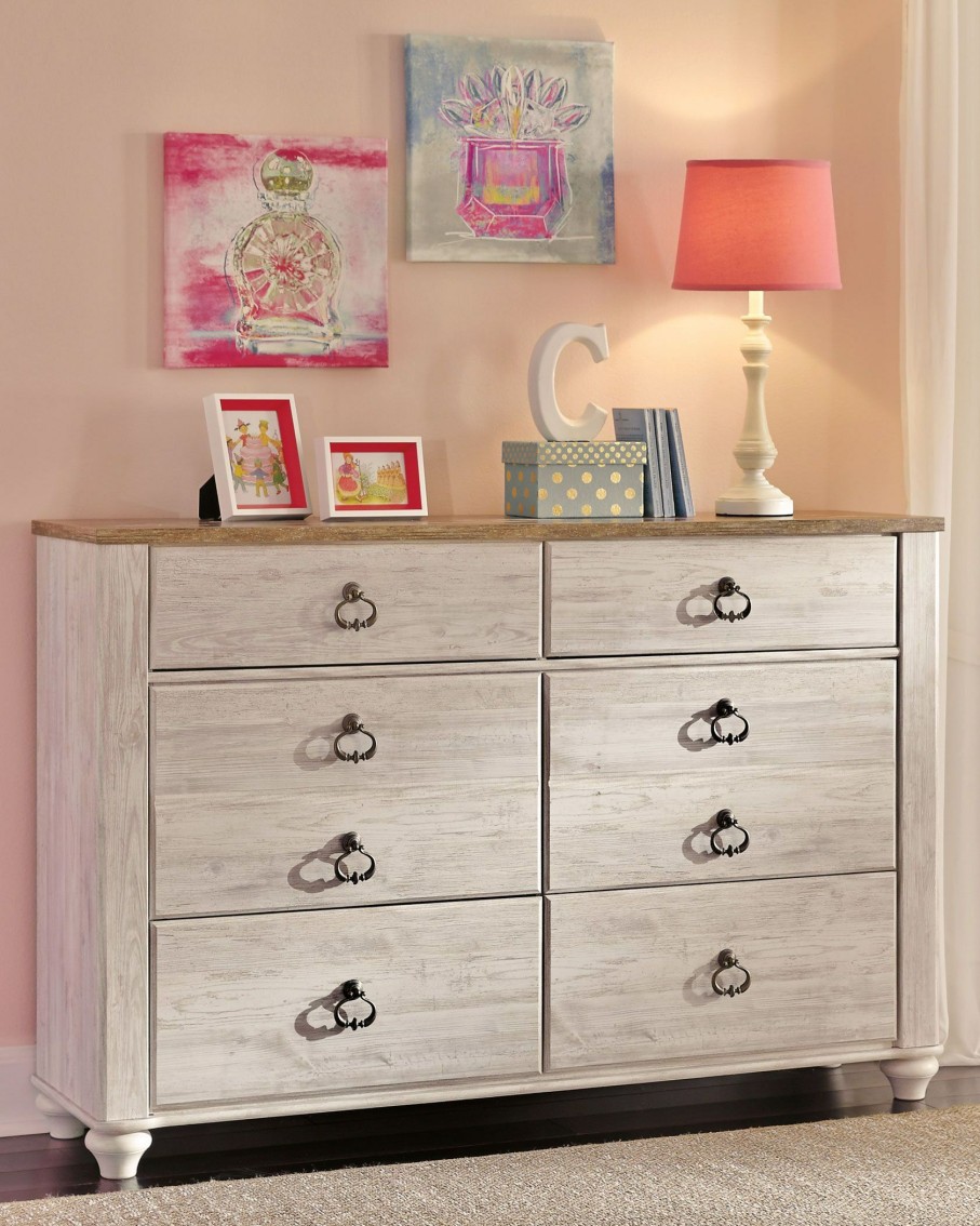 Bedroom * | Online Discount Signature Design By Ashley Willowton 54" Youth Dresser B267-21 At Woodstock Furniture & Mattress Outlet