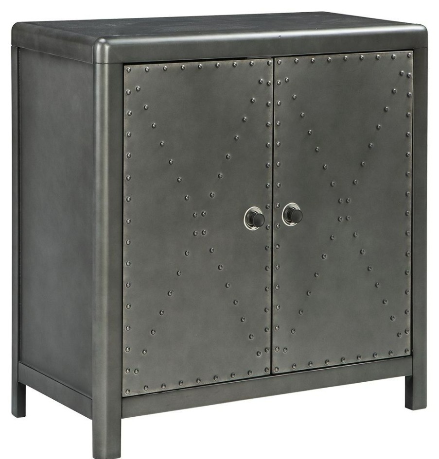 Living Room * | Cut Price Signature Design By Ashley Rock Ridge 2 Door Gray Accent Cabinet A4000033 At Woodstock Furniture & Mattress Outlet