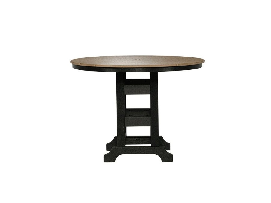 Outdoor Furniture * | Best Price Tru180 Outdoor 48 Counter Height Round Black/Weather Wood Dining Table Tr0048-C Bw At Woodstock Furniture & Mattress Outlet