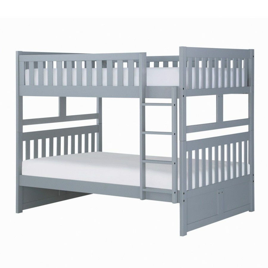 Bedroom * | Best Sale Homelegance Orion Gray Full Over Full Bunk Bed B2063 At Woodstock Furniture & Mattress Outlet