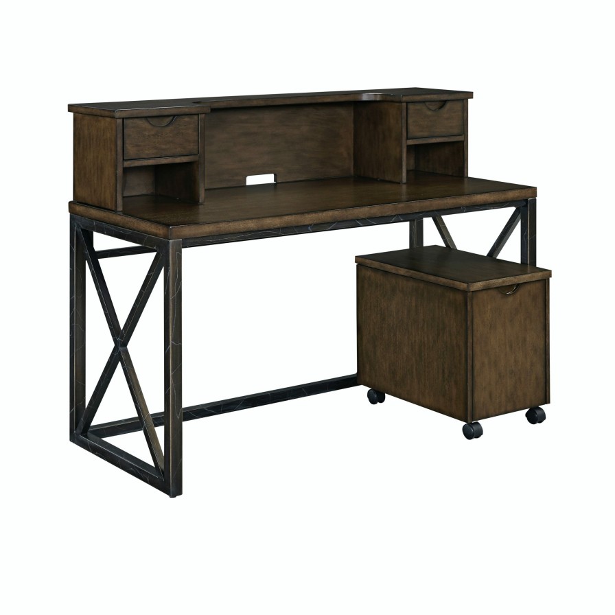 Living Room * | Online Store Homestyles Xcel Desk With Hutch And File Cabinet 5079-152 At Woodstock Furniture & Mattress Outlet