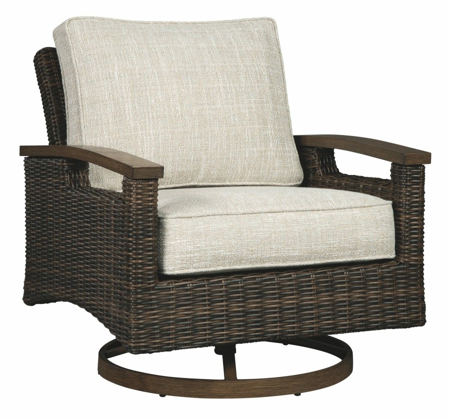 Outdoor Furniture * | Latest Signature Design By Ashley Paradise Trail Outdoor Swivel Lounge Chair P750-821 At Woodstock Furniture & Mattress Outlet