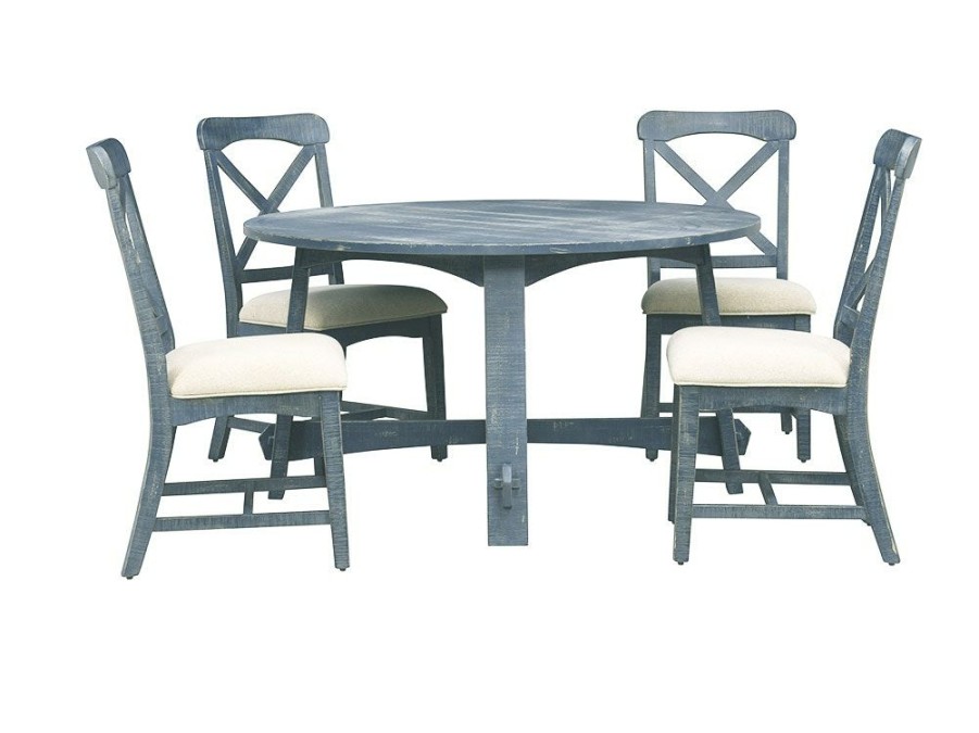 Dining Room * | Hot Selling Sunny Designs Marina Ocean Blue Set W/ Table & 4 Chairs 1171Ob+1670Ob At Woodstock Furniture & Mattress Outlet