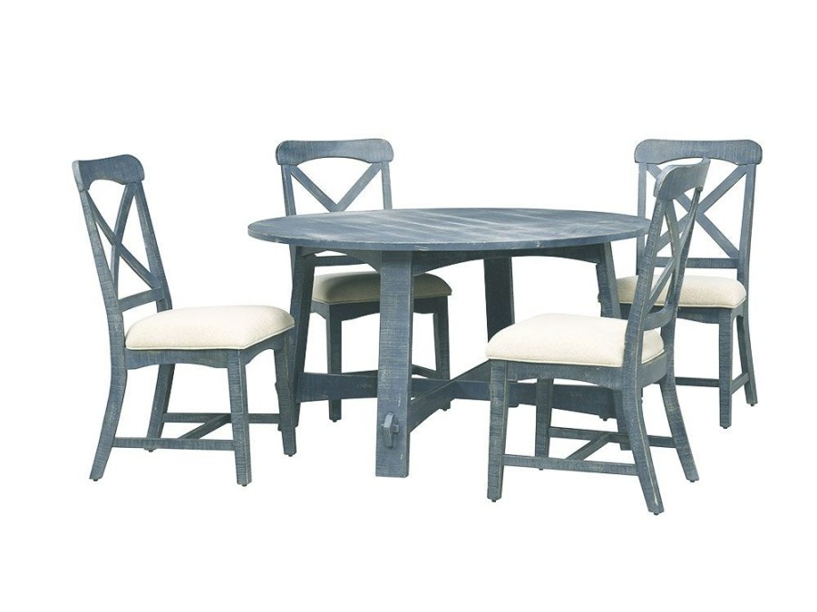 Dining Room * | Hot Selling Sunny Designs Marina Ocean Blue Set W/ Table & 4 Chairs 1171Ob+1670Ob At Woodstock Furniture & Mattress Outlet