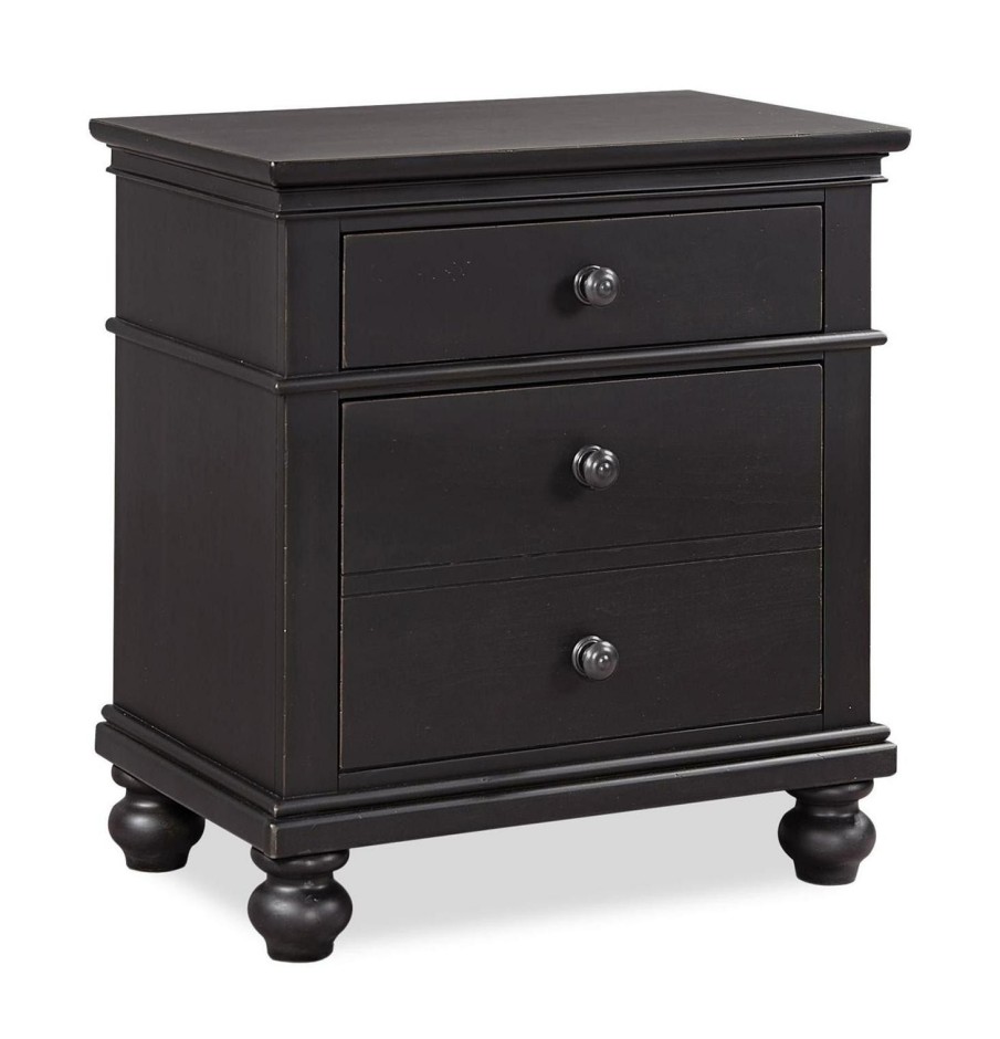 Bedroom * | New Aspenhome Oxford Black 2 Drawer Nightstand I07-450-Blk At Woodstock Furniture & Mattress Outlet