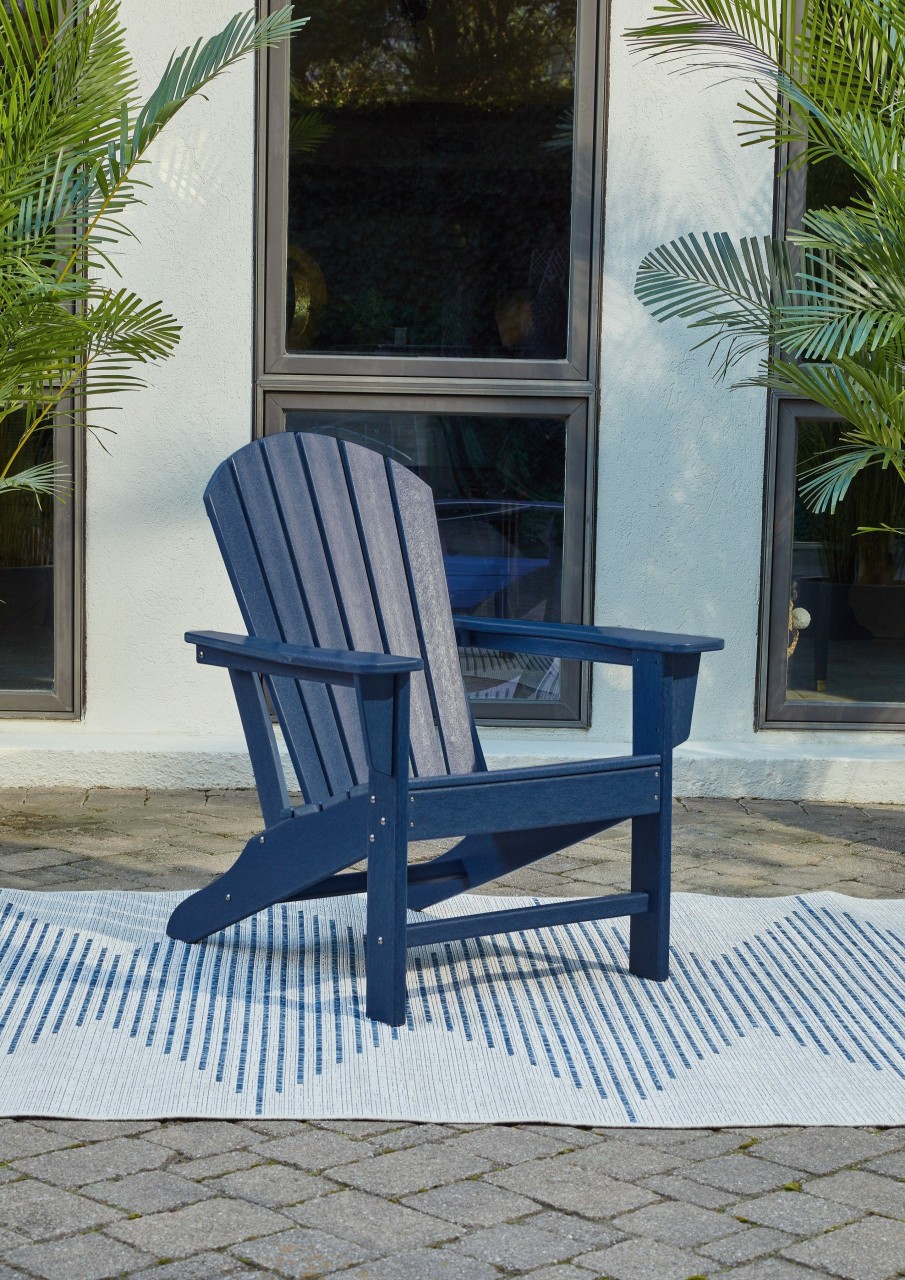 Outdoor Furniture * | Best Price Signature Design By Ashley Sundown Treasure Blue Adirondack Chair At Woodstock Furniture & Mattress Outlet