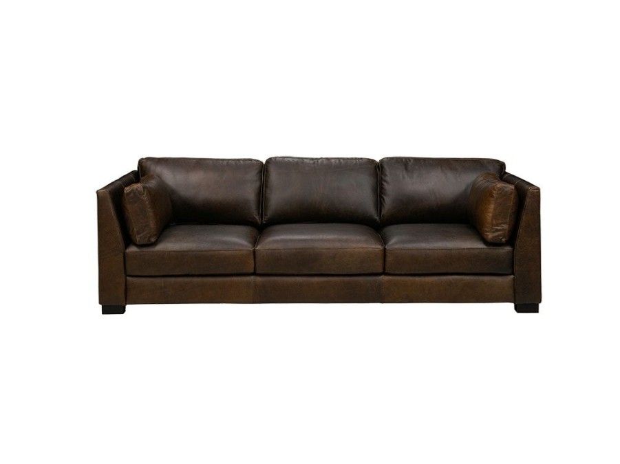 Living Room * | Best Quality Soft Line America Waco Cigar Leather Sofa 7629-003 37603 At Woodstock Furniture & Mattress Outlet