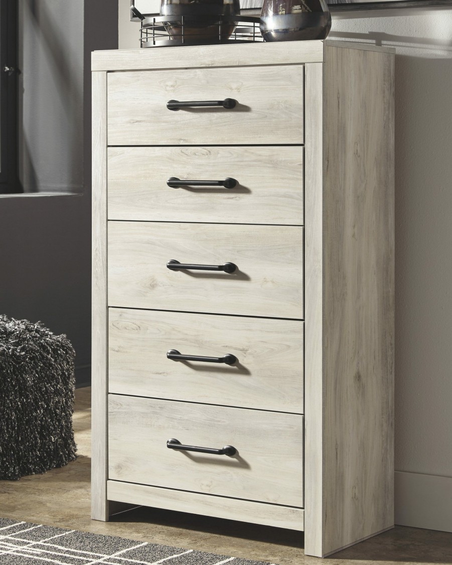 Bedroom * | Excellent Signature Design By Ashley Cambeck White Chest Of Drawers B192-46 At Woodstock Furniture & Mattress Outlet