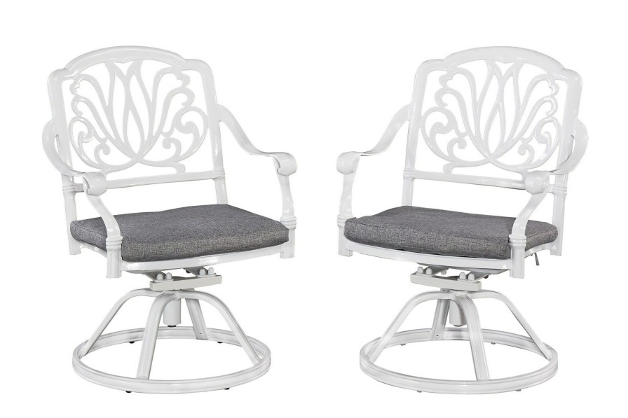 Outdoor Furniture * | Bargain Sale Homestyles Capri White Outdoor Swivel Rocking Chair 6662-53 At Woodstock Furniture & Mattress Outlet